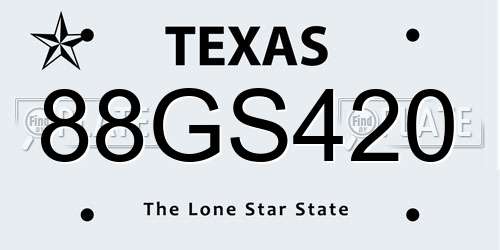 88GS420 Texas License Plate