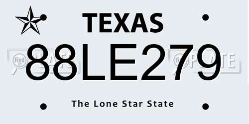 88LE279 Texas License Plate
