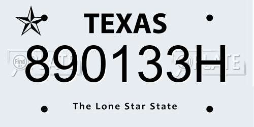 890133H Texas License Plate