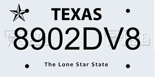 8902DV8 Texas License Plate