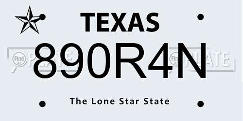 890R4N Texas License Plate