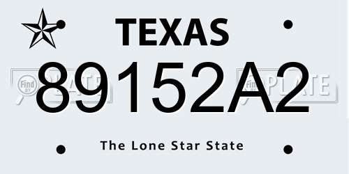 89152A2 Texas License Plate