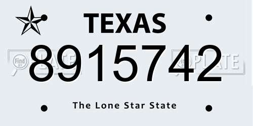 8915742 Texas License Plate