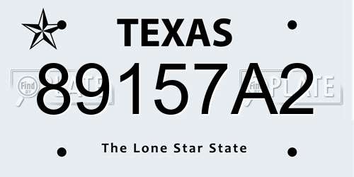 89157A2 Texas License Plate