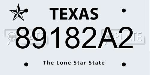 89182A2 Texas License Plate