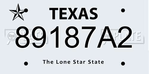 89187A2 Texas License Plate