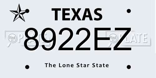 8922EZ Texas License Plate