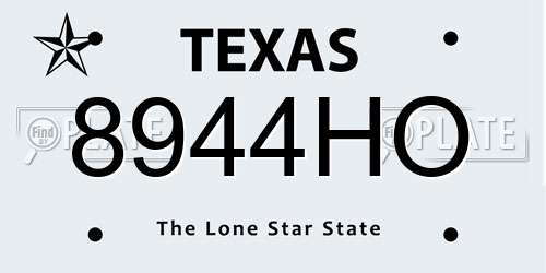8944HO Texas License Plate