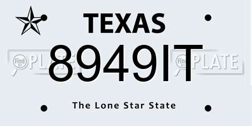 8949IT Texas License Plate