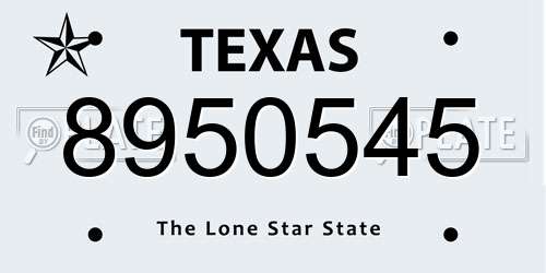8950545 Texas License Plate