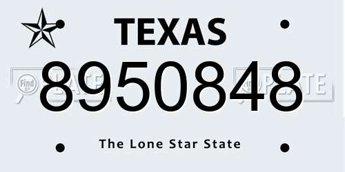 8950848 Texas License Plate