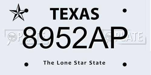 8952AP Texas License Plate