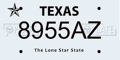 8955AZ Texas License Plate