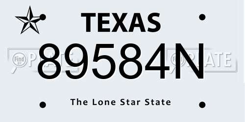 89584N Texas License Plate