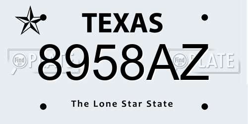 8958AZ Texas License Plate