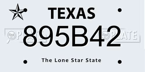 895B42 Texas License Plate