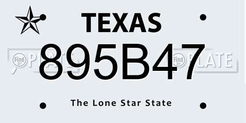 895B47 Texas License Plate