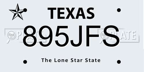 895JFS Texas License Plate