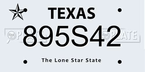 895S42 Texas License Plate