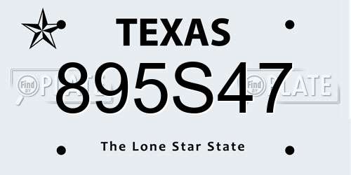 895S47 Texas License Plate