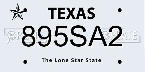 895SA2 Texas License Plate