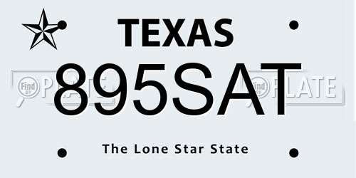 895SAT Texas License Plate