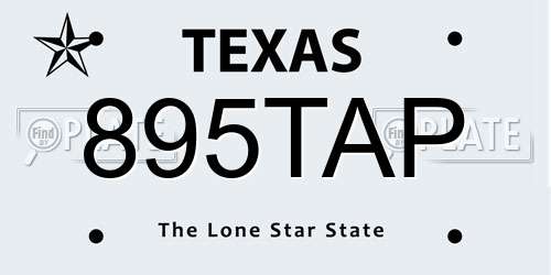 895TAP Texas License Plate