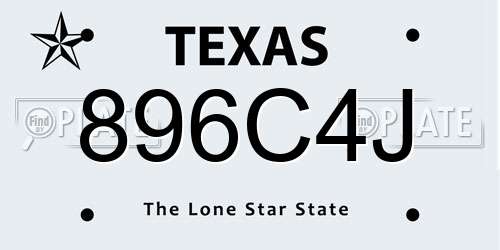 896C4J Texas License Plate