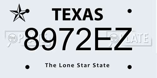 8972EZ Texas License Plate