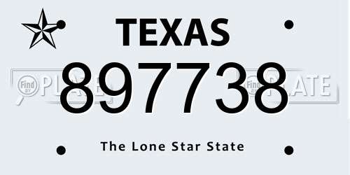 897738 Texas License Plate