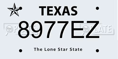 8977EZ Texas License Plate