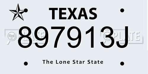 897913J Texas License Plate