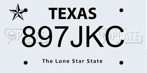 897JKC Texas License Plate