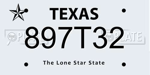 897T32 Texas License Plate