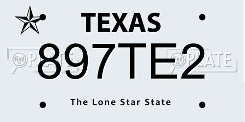 897TE2 Texas License Plate