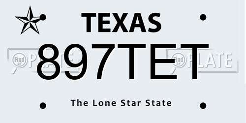 897TET Texas License Plate