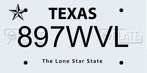 897WVL Texas License Plate