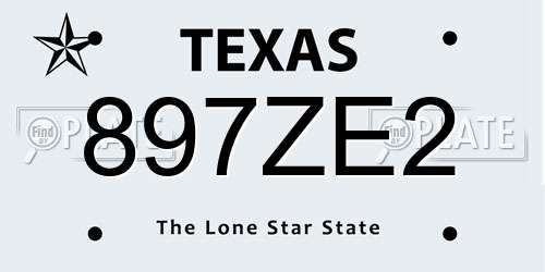 897ZE2 Texas License Plate