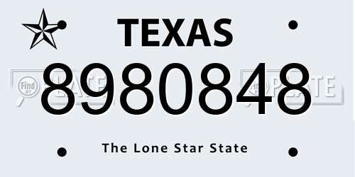 8980848 Texas License Plate