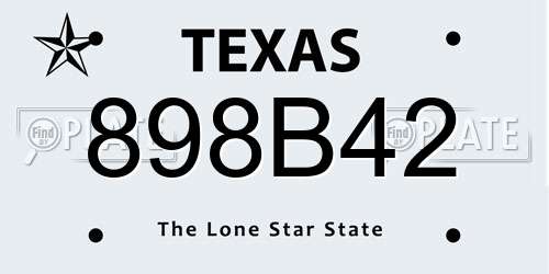 898B42 Texas License Plate