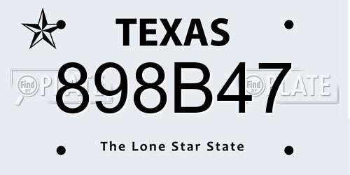 898B47 Texas License Plate