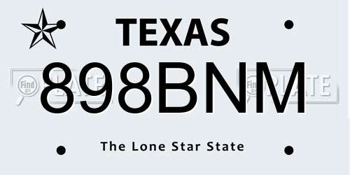 898BNM Texas License Plate