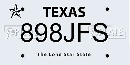 898JFS Texas License Plate
