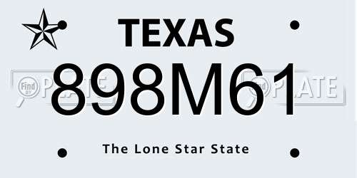 898M61 Texas License Plate