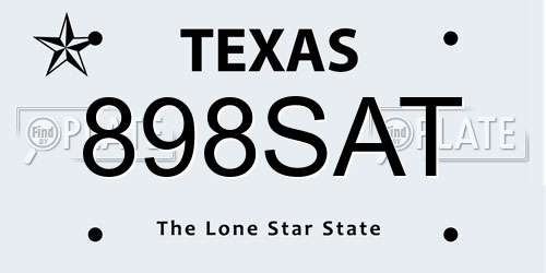 898SAT Texas License Plate
