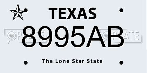 8995AB Texas License Plate