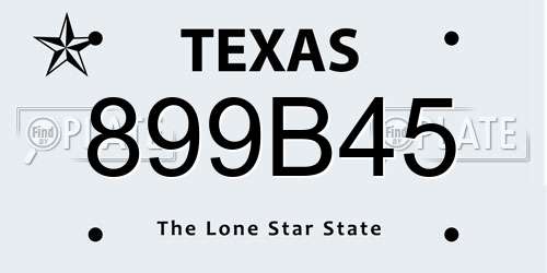 899B45 Texas License Plate