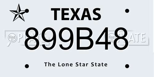 899B48 Texas License Plate
