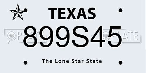 899S45 Texas License Plate