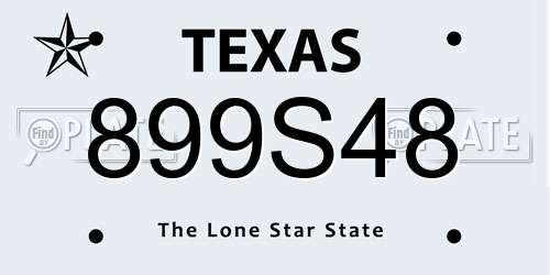 899S48 Texas License Plate